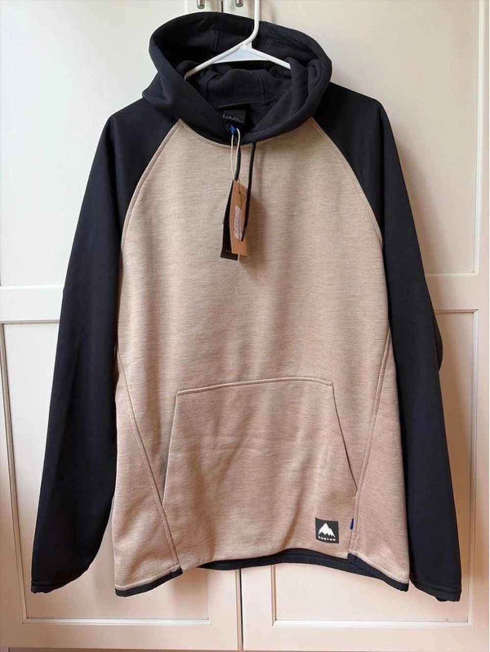 Burton Crown WPF Weatherproof Fleece Hoodie Men’s M Taupe Black Snowboard NWT